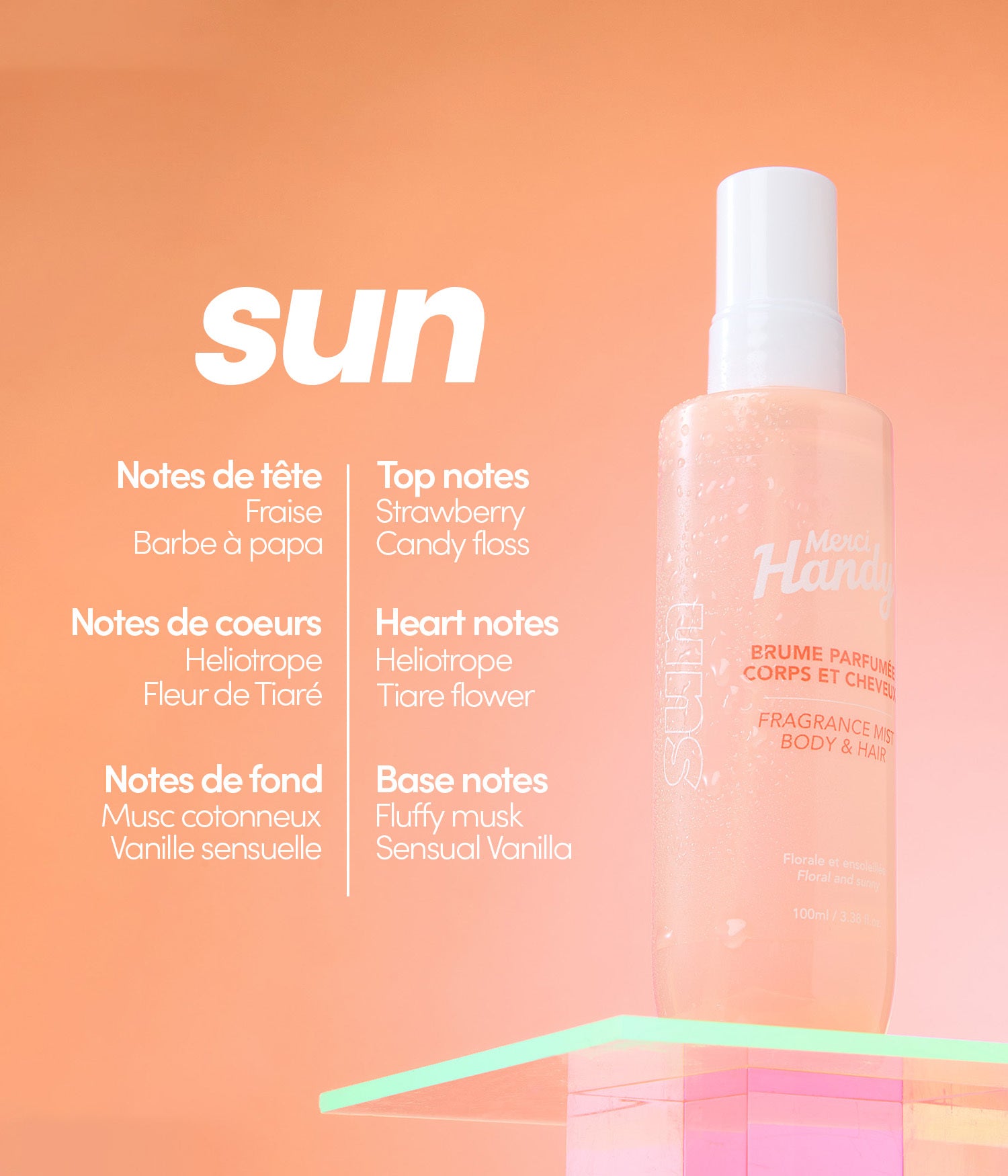 Brume Parfumée Multi-usage AVON SENSES 'Fleurs Du Soleil' - 100ml - Pour Corps, Cheveux Et Ambiance