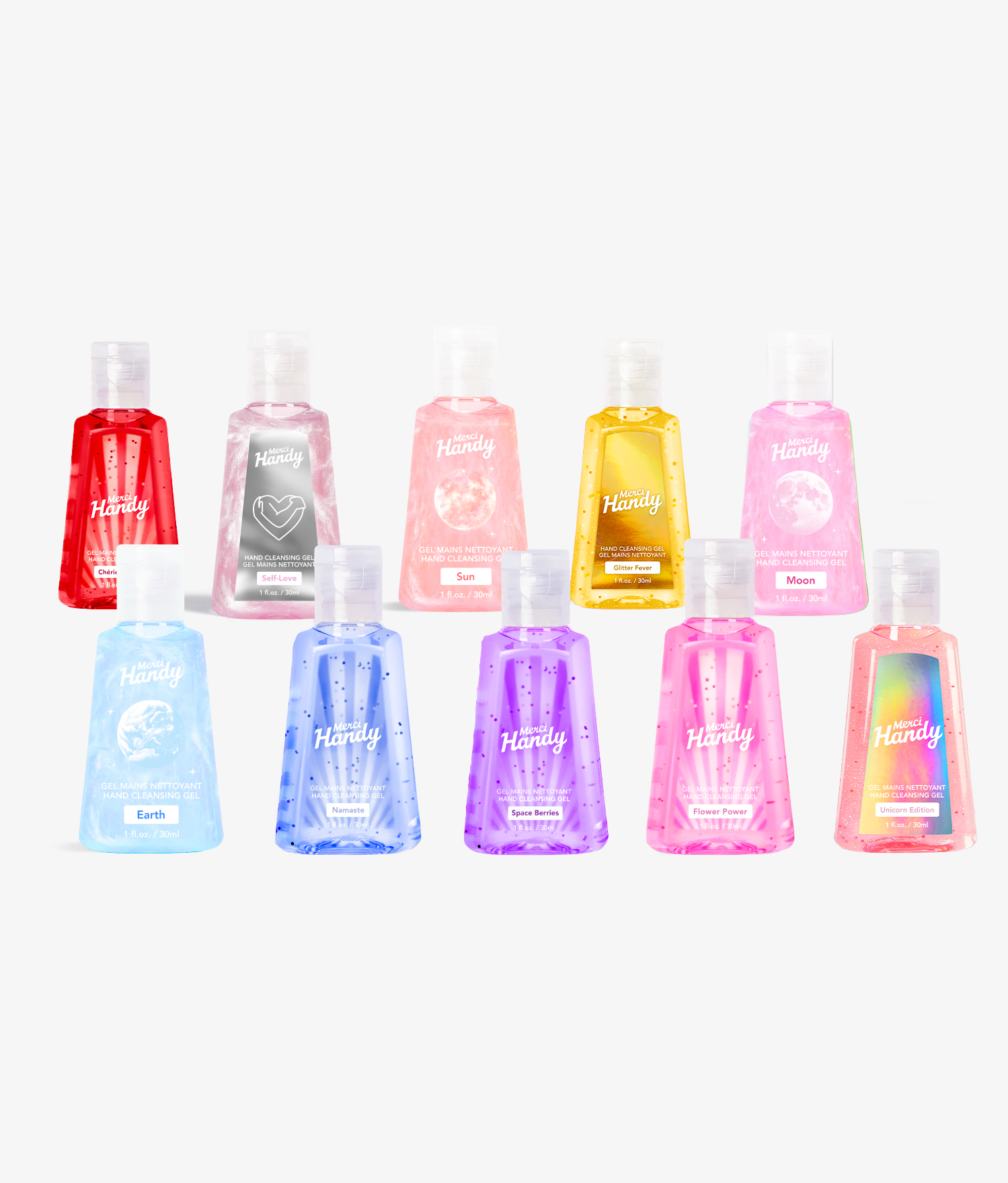 10 x gels mains nettoyants